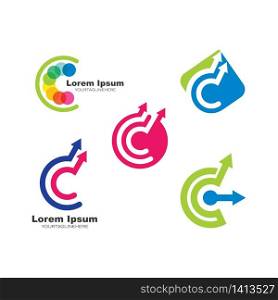 C Letter arrow Logo Template vector icon design
