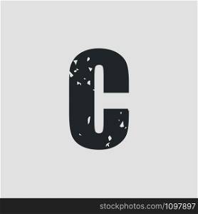 C letter grunge style simple design. Vector eps10