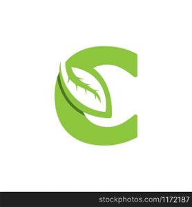 C Letter logo leaf concept template design