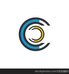 C letter logo template vector icon illustration design