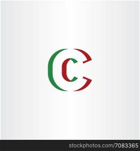 c letter logotype green red icon vector