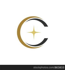 C Letter Swoosh Star Logo Template Illustration Design. Vector EPS 10.