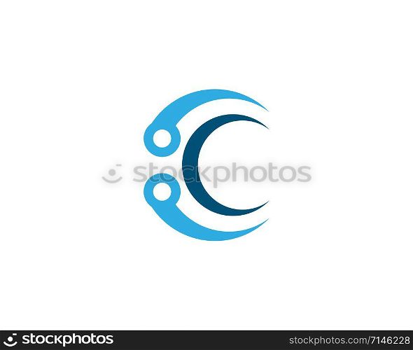 C Letter technology Logo Template vector icon design