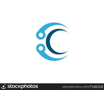 C Letter technology Logo Template vector icon design