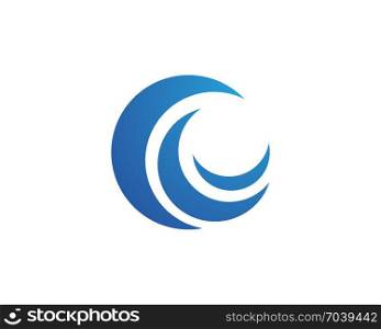 C letter wave Logo Template . C letter wave Logo Template vector illustration