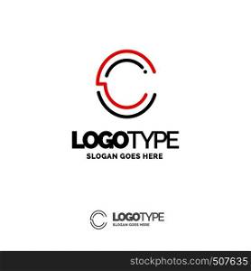 C Logo. Digital Logo template. Black and Red Logo template, Technology Brand Name Design. Creative Symbol Place for Tagline/slogan. Elegant Logo Design Template