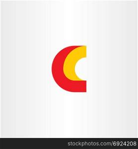 c logo letter red yellow vector icon