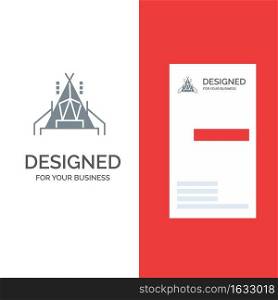 C&, Tent, C&ing Grey Logo Design and Business Card Template