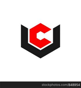 C U Letter hexagon Shape Logo Template Illustration Design. Vector EPS 10.
