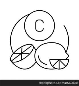 c vitamin citrus line icon vector. c vitamin citrus sign. isolated contour symbol black illustration. c vitamin citrus line icon vector illustration