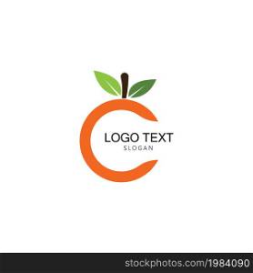 C Vitamin & Orange Logo. Symbol & Icon Vector Template