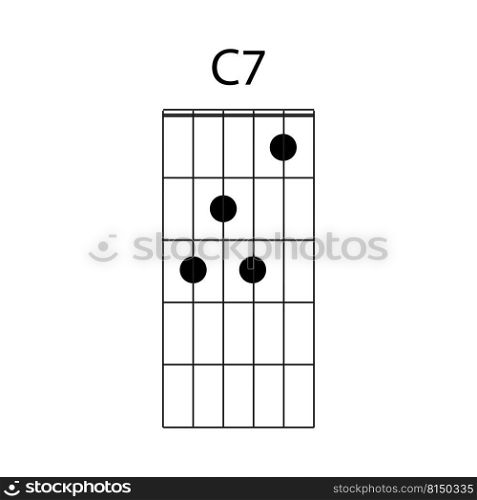 C7 guitar chord icon vector illustration design