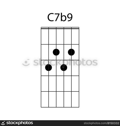 C7b9 guitar chord icon vector illustration design