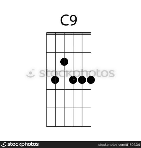 C9 guitar chord icon vector illustration design