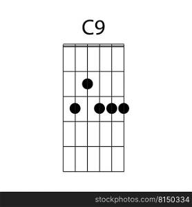 C9 guitar chord icon vector illustration design