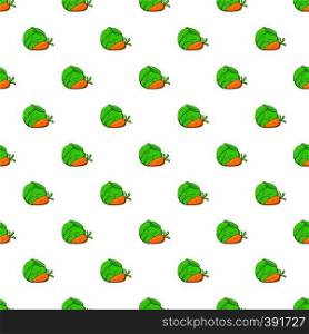 Cabbage and carrots pattern. Cartoon illustration of cabbage and carrots vector pattern for web. Cabbage and carrots pattern, cartoon style