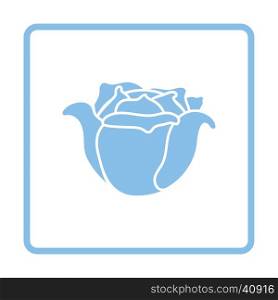 Cabbage icon. Blue frame design. Vector illustration.