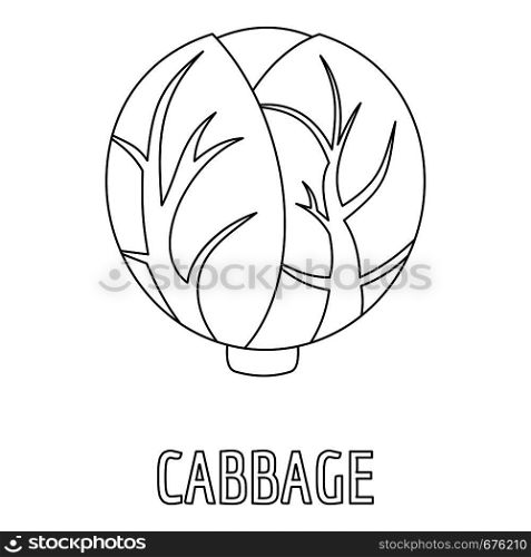 Cabbage icon. Outline illustration of cabbage vector icon for web. Cabbage icon, outline style.