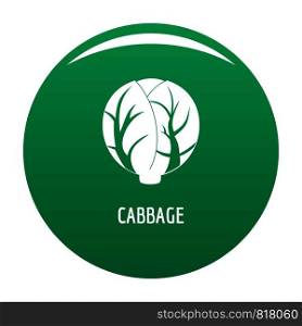 Cabbage icon. Simple illustration of cabbage vector icon for any design green. Cabbage icon vector green