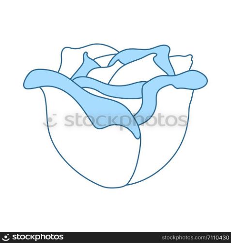 Cabbage Icon. Thin Line With Blue Fill Design. Vector Illustration.