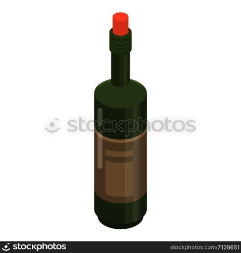Cabernet bottle icon. Isometric of cabernet bottle vector icon for web design isolated on white background. Cabernet bottle icon, isometric style