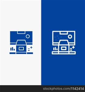 Cabin, Center, Control, Panel, Room Line and Glyph Solid icon Blue banner Line and Glyph Solid icon Blue banner