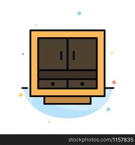 Cabinet, Business, Drawer, Files, Furniture, Office, Storage Abstract Flat Color Icon Template