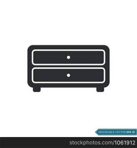 Cabinet Drawers Icon Vector Template Illustration Design