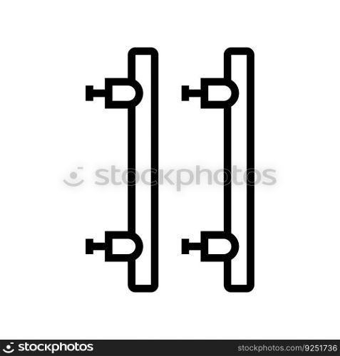 cabinet handle hardware furniture fitting line icon vector. cabinet handle hardware furniture fitting sign. isolated contour symbol black illustration. cabinet handle hardware furniture fitting line icon vector illustration