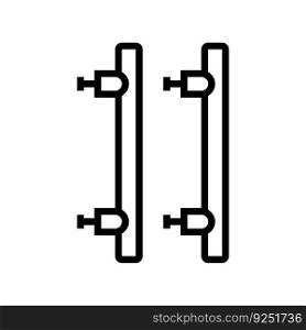 cabinet handle hardware furniture fitting line icon vector. cabinet handle hardware furniture fitting sign. isolated contour symbol black illustration. cabinet handle hardware furniture fitting line icon vector illustration