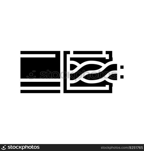 cable canal hardware furniture fitting glyph icon vector. cable canal hardware furniture fitting sign. isolated symbol illustration. cable canal hardware furniture fitting glyph icon vector illustration