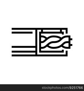 cable canal hardware furniture fitting line icon vector. cable canal hardware furniture fitting sign. isolated contour symbol black illustration. cable canal hardware furniture fitting line icon vector illustration