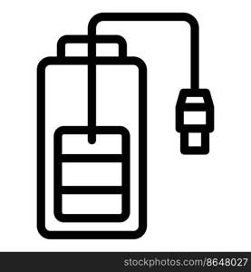 Cable charge battery icon outline vector. Power level. Energy electric. Cable charge battery icon outline vector. Power level