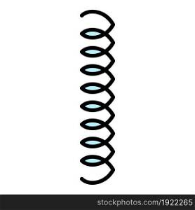 Cable coil icon. Outline cable coil vector icon color flat isolated on white. Cable coil icon color outline vector
