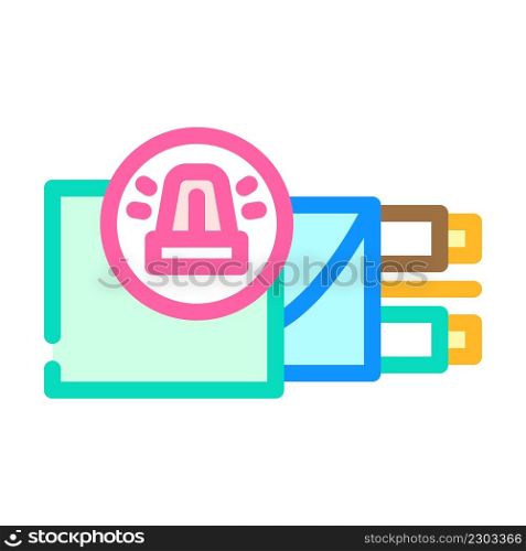 cable for alarm systems color icon vector. cable for alarm systems sign. isolated symbol illustration. cable for alarm systems color icon vector illustration