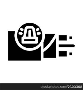 cable for alarm systems glyph icon vector. cable for alarm systems sign. isolated contour symbol black illustration. cable for alarm systems glyph icon vector illustration
