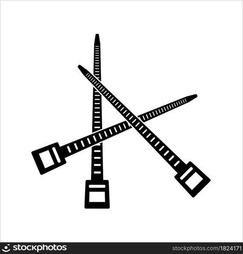 Cable Tie Icon, Hose Tie, Zip Tie Icon Vector Art Illustration