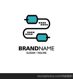 Cable, Wire, Joint, Capacitors Business Logo Template. Flat Color