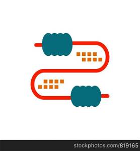 Cable, Wire, Joint, Capacitors Flat Color Icon. Vector icon banner Template