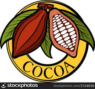 Cacao - cocoa beans label
