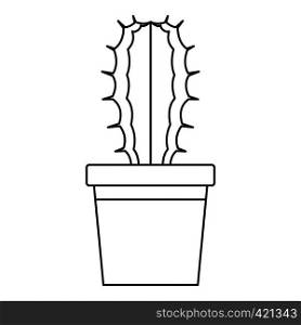 Cactaceae cactus in a pot icon. Outline illustration of cactaceae cactus in a pot vector icon for web. Cactaceae cactus in a pot icon, outline style