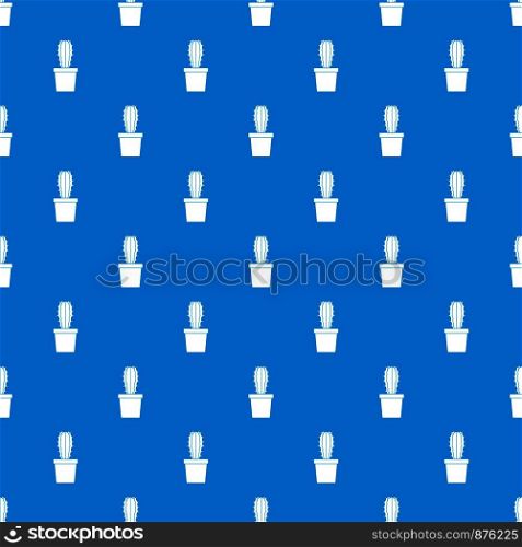 Cactaceae cactus pattern repeat seamless in blue color for any design. Vector geometric illustration. Cactaceae cactus pattern seamless blue