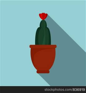 Cactus flower icon. Flat illustration of cactus flower vector icon for web design. Cactus flower icon, flat style