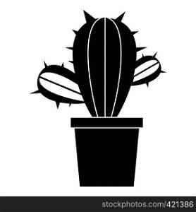 Cactus houseplants in pot icon. Simple illustration of cactus houseplants in pot vector icon for web. Cactus houseplants in pot icon, simple style