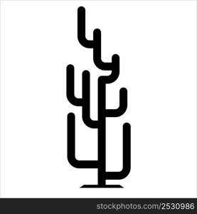 Cactus Icon, Cactus Plant Icon Vector Art Illustration