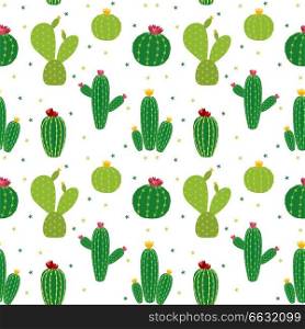 Cactus Icon Collection Seamless Pattern Background Vector Illustration EPS10. Cactus Icon Collection Seamless Pattern Background Vector Illustration