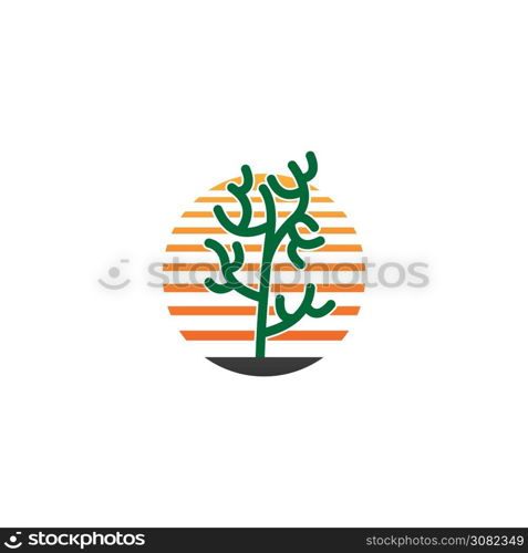 Cactus icon flat design vector