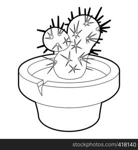 Cactus icon. Outline illustration of cactus vector icon for web. Cactus icon, outline style