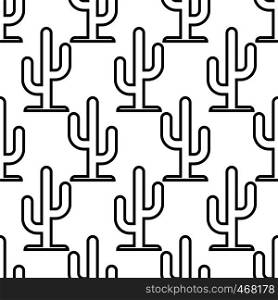 Cactus Icon Seamless Pattern, Cactus Plant Icon Vector Art Illustration