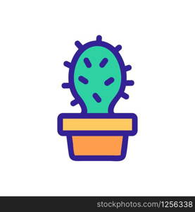 Cactus icon vector. Thin line sign. Isolated contour symbol illustration. Cactus icon vector. Isolated contour symbol illustration
